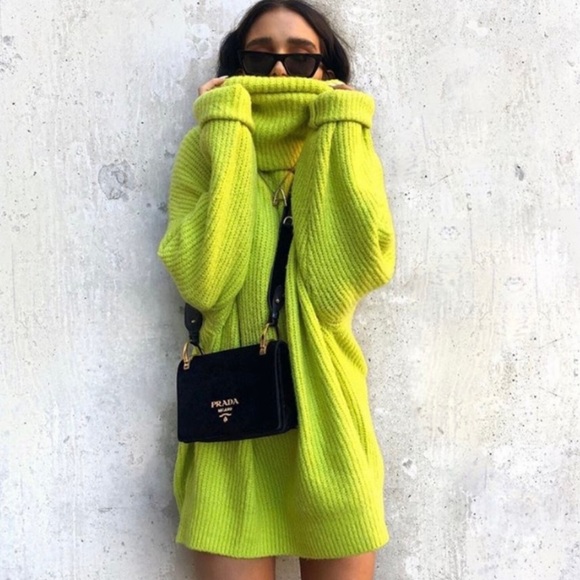 New Zara Neon Green Lime Sweater (Sz: S) - Picture 3 of 11